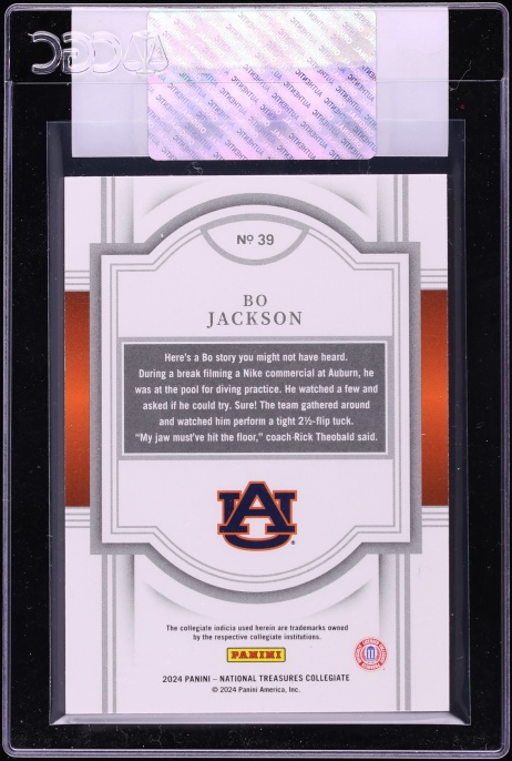 2024 National Treasures Collegiate Bo Jackson /99 #39 CGC AUTH