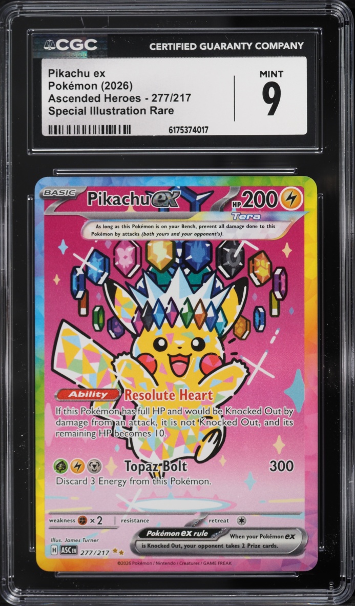 2026 Pokemon Mega Evolution Ascended Heroes SIR Pikachu ex #277 CGC 9 MINT