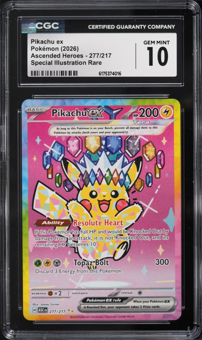 2026 Pokemon Mega Evolution Ascended Heroes SIR Pikachu ex #277 CGC 10 GEM MINT