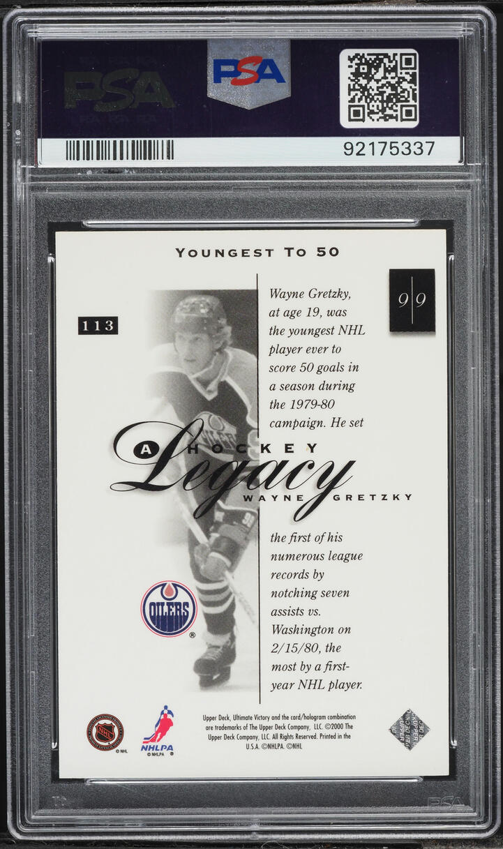 1999 Ultimate Victory Parallel 100 Wayne Gretzky /100 #113 PSA 8 NM-MT - Photo 2