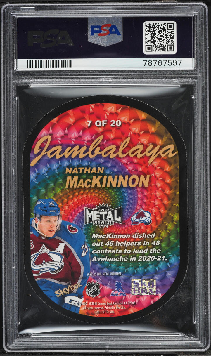 2021 Metal Universe Jambalaya Nathan MacKinnon #7 PSA 10 GEM MINT - Photo 2