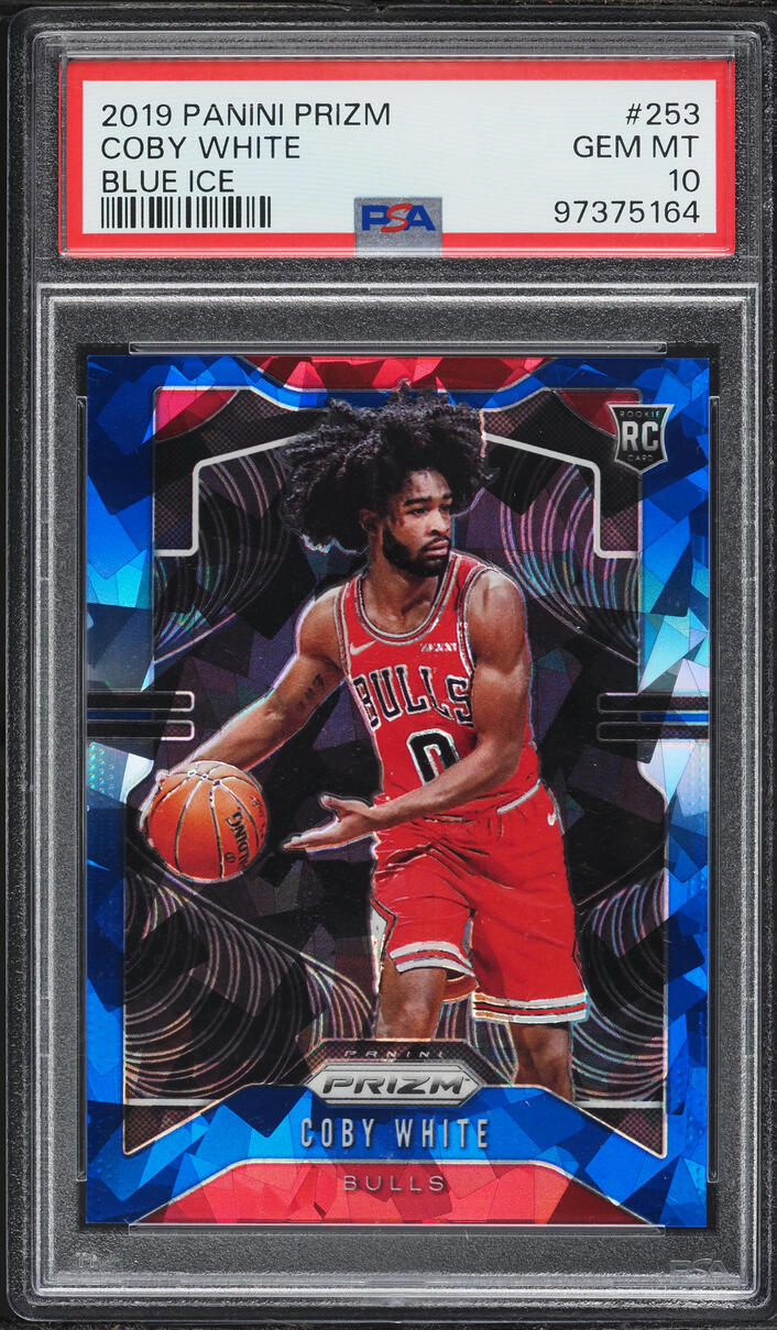 2019 Panini Prizm Blue Ice Coby White ROOKIE /99 #253 PSA 10 GEM MINT - Photo 1