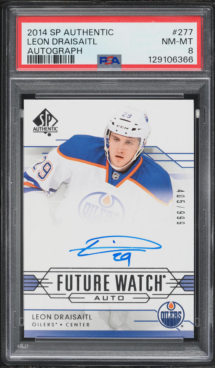 2014 SP Authentic Future Watch Leon Draisaitl ROOKIE AUTO /999 #277 PSA 8 NM-MT - Photo 1