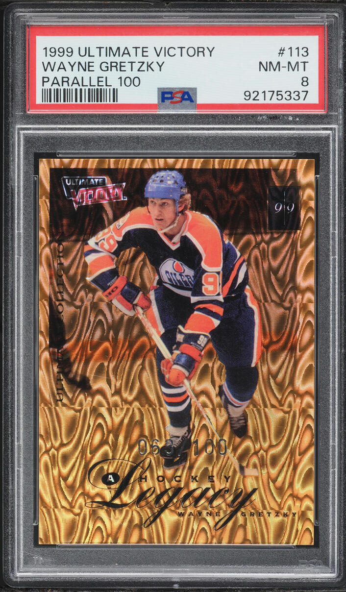 1999 Ultimate Victory Parallel 100 Wayne Gretzky /100 #113 PSA 8 NM-MT - Photo 1