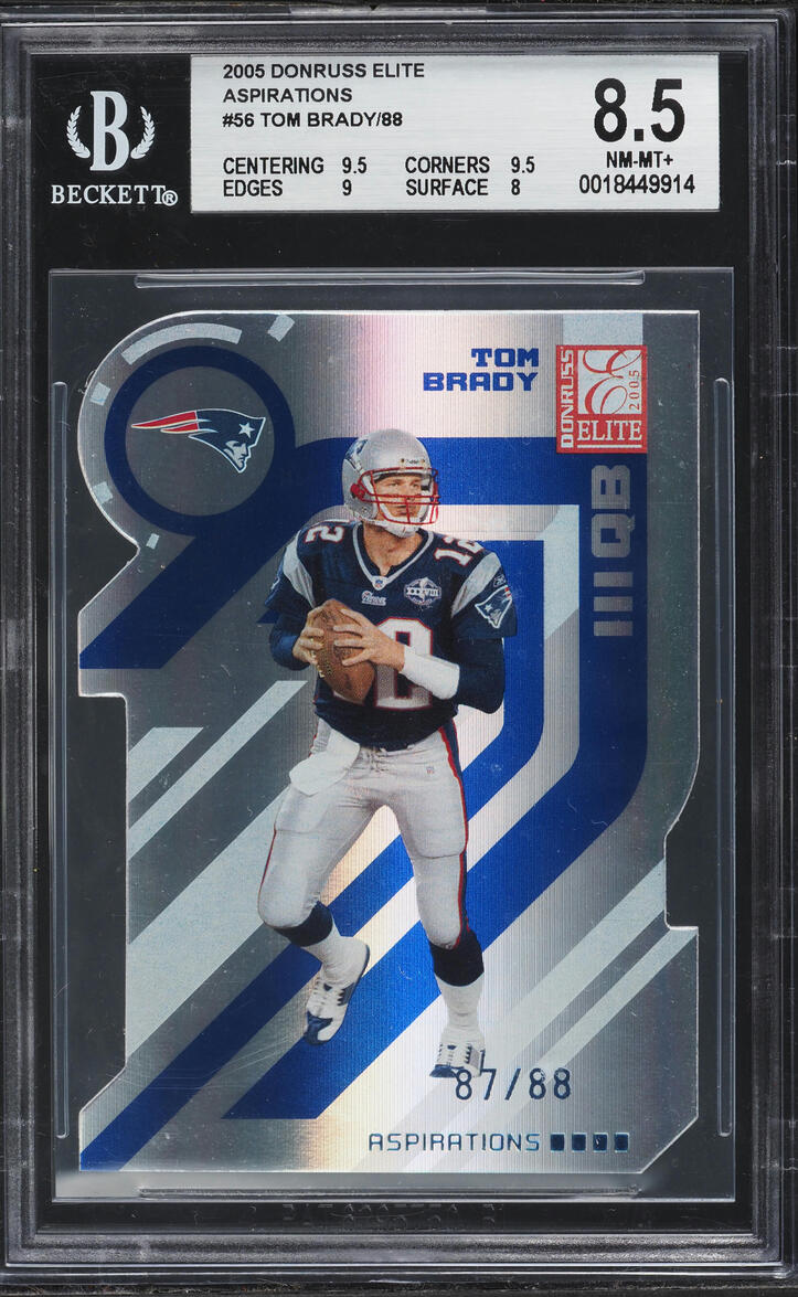 2005 Donruss Elite Aspirations Tom Brady /88 #56 BGS 8.5 NM-MT+ - Photo 1