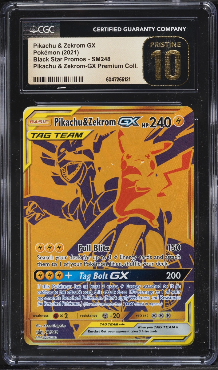2021 Pokemon Sun & Moon Promo GX Premium Full Art Pikachu & Zekrom GX #SM248 CGC 10 PRISTINE