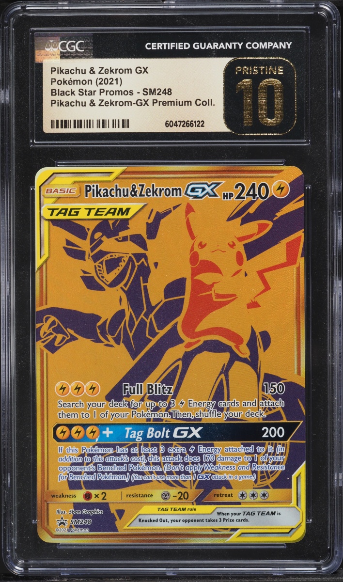 2021 Pokemon Sun & Moon Promo GX Premium Full Art Pikachu & Zekrom GX #SM248 CGC 10 PRISTINE