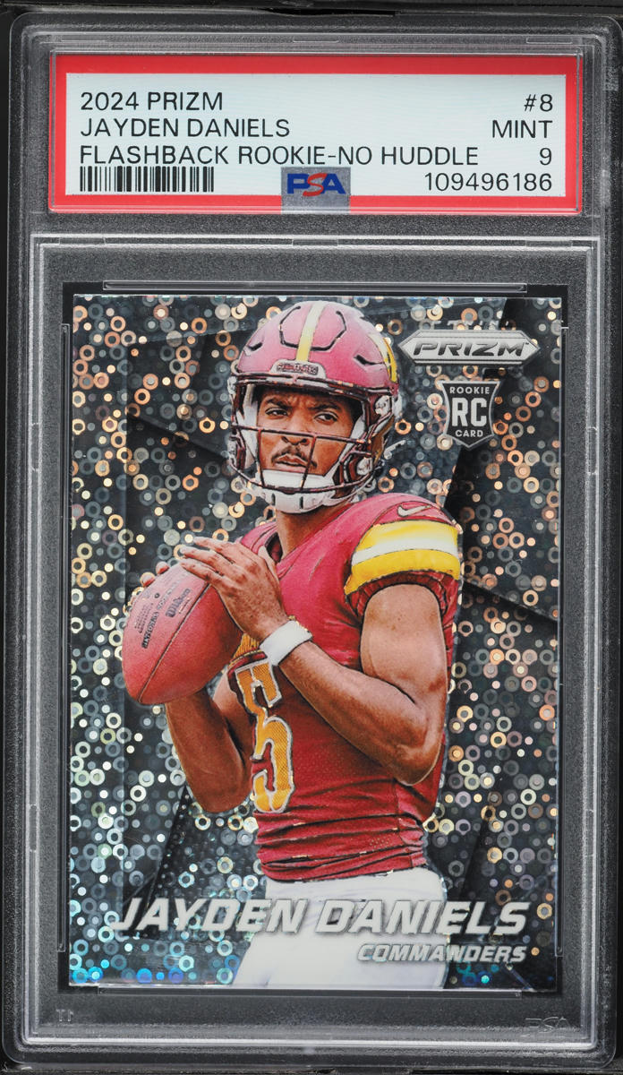 2024 Panini Prizm Flashback No Huddle Jayden Daniels ROOKIE #8 PSA 9 MINT