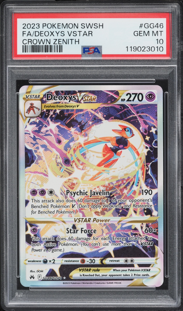 2023 Pokemon Sword & Shield Crown Zenith Alt Art Deoxys VSTAR #GG46 PSA 10 GEM MINT