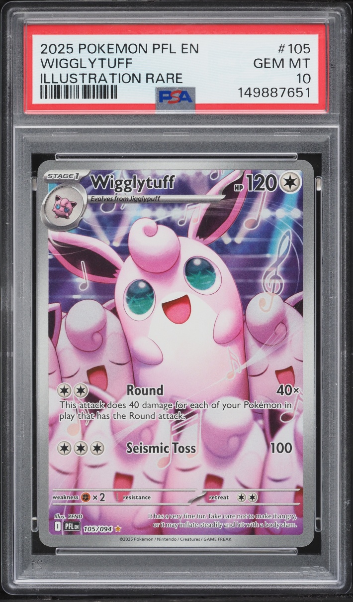 2025 Pokemon Mega Evolution Phantasmal Flames IR Wigglytuff #105 PSA 10 GEM MINT
