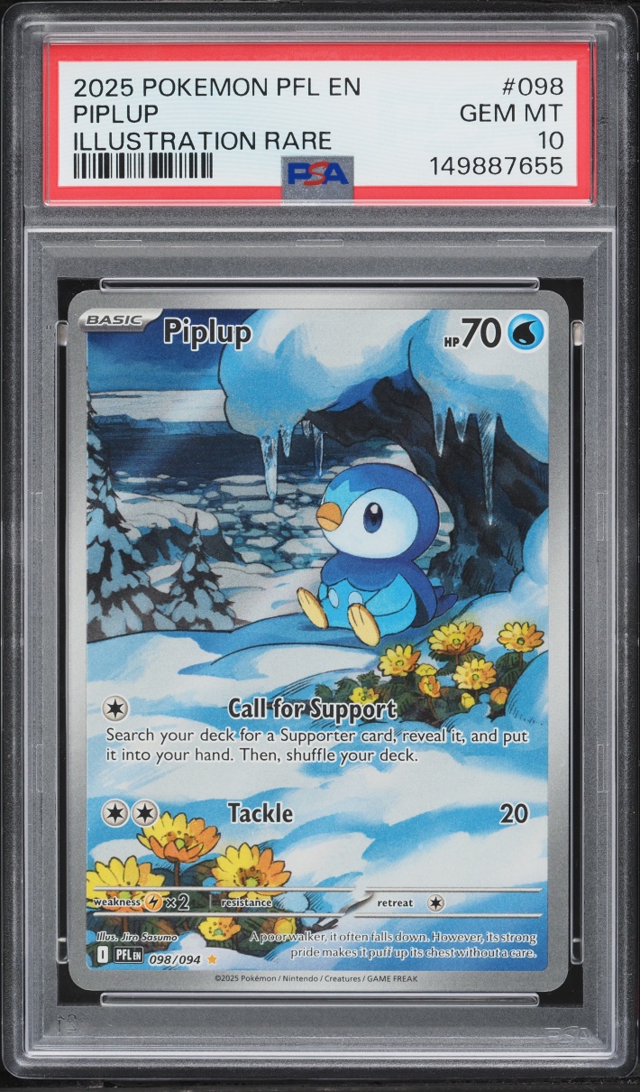 2025 Pokemon Mega Evolution Phantasmal Flames IR Piplup #98 PSA 10 GEM MINT