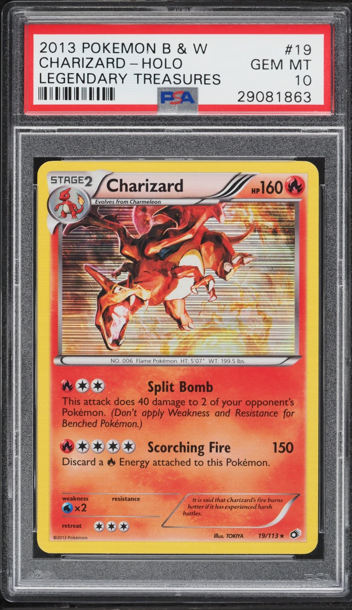 2013 Pokemon Black & White Legendary Treasures Holo Charizard #19 PSA 10 GEM MINT