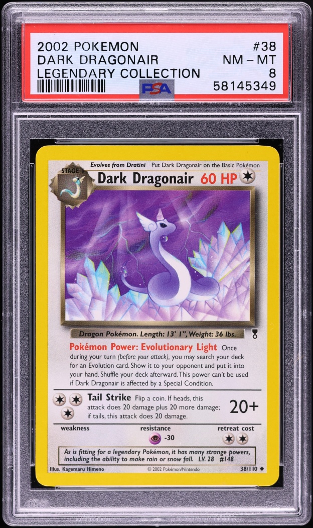 2002 Pokemon Legendary Collection Dark Dragonair #38 PSA 8 NM-MT