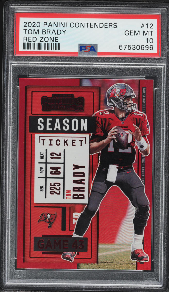2020 Panini Contenders Red Zone Tom Brady #12 PSA 10 GEM MINT