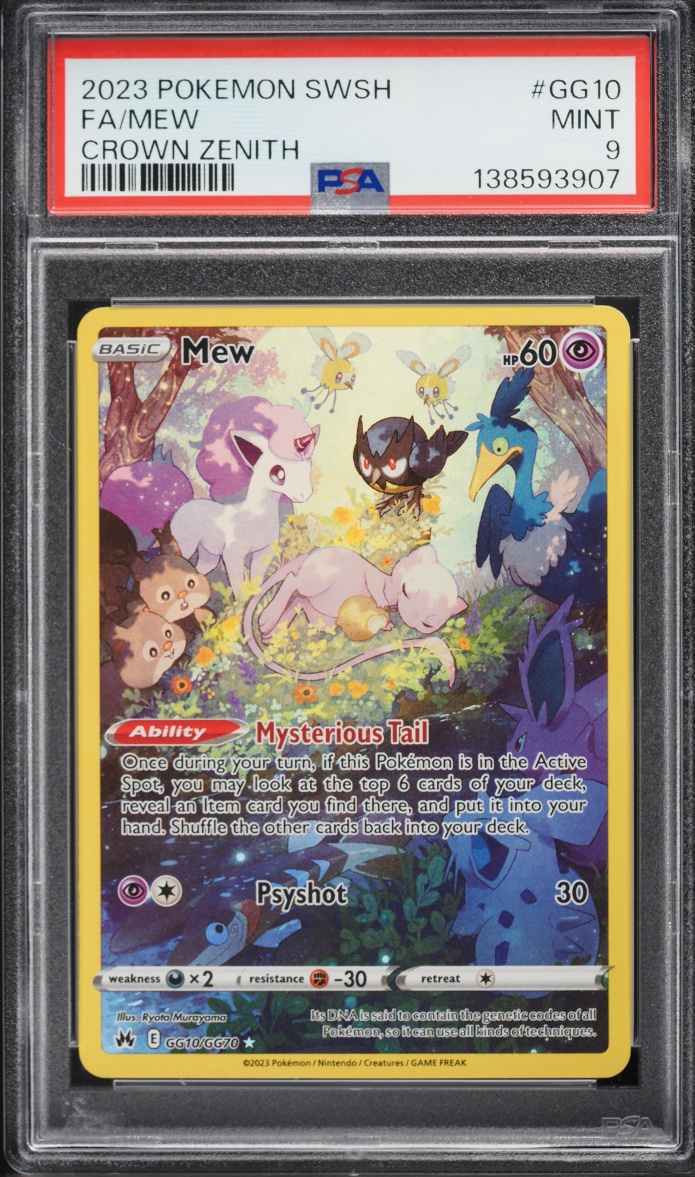 2023 Pokemon Sword & Shield Crown Zenith Full Art Mew #GG10 PSA 9 MINT