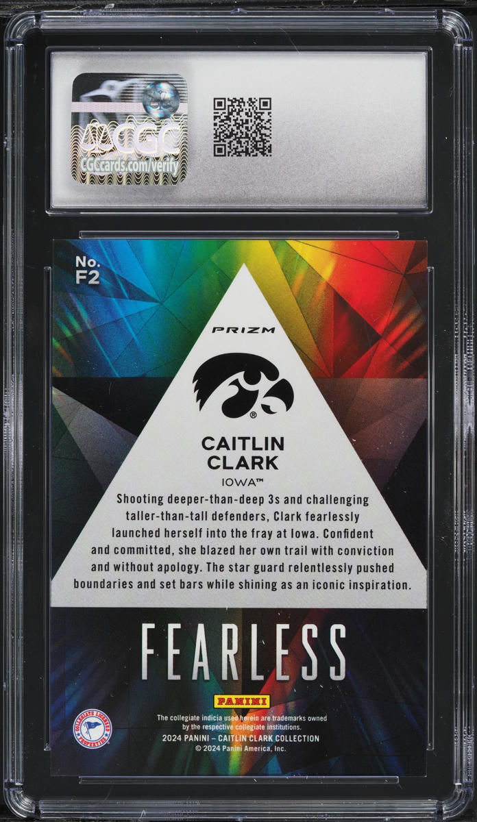 2024 Panini Collection Fearless Caitlin Clark CGC 10 GEM MINT