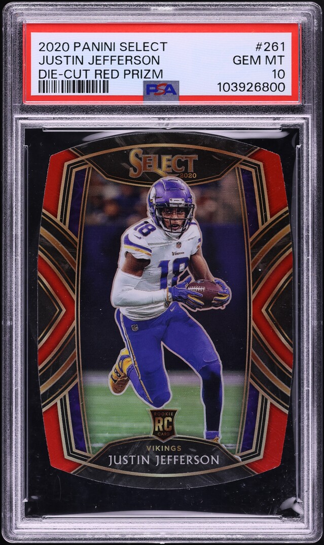 2020 Select Club Level Red Prizm Die-Cut Justin Jefferson ROOKIE #261 PSA 10 GEM