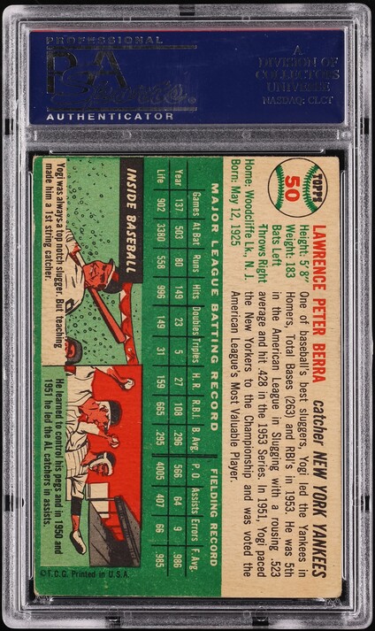 1954 Topps Yogi Berra #50 PSA 4 VGEX