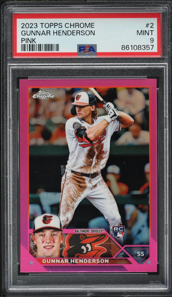 2023 Topps Chrome Pink Gunnar Henderson ROOKIE #2 PSA 9 MINT
