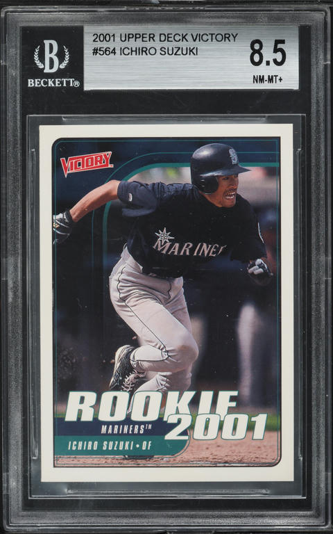 2001 Upper Deck Victory Ichiro Suzuki ROOKIE BAT PATCH #564 BGS 8