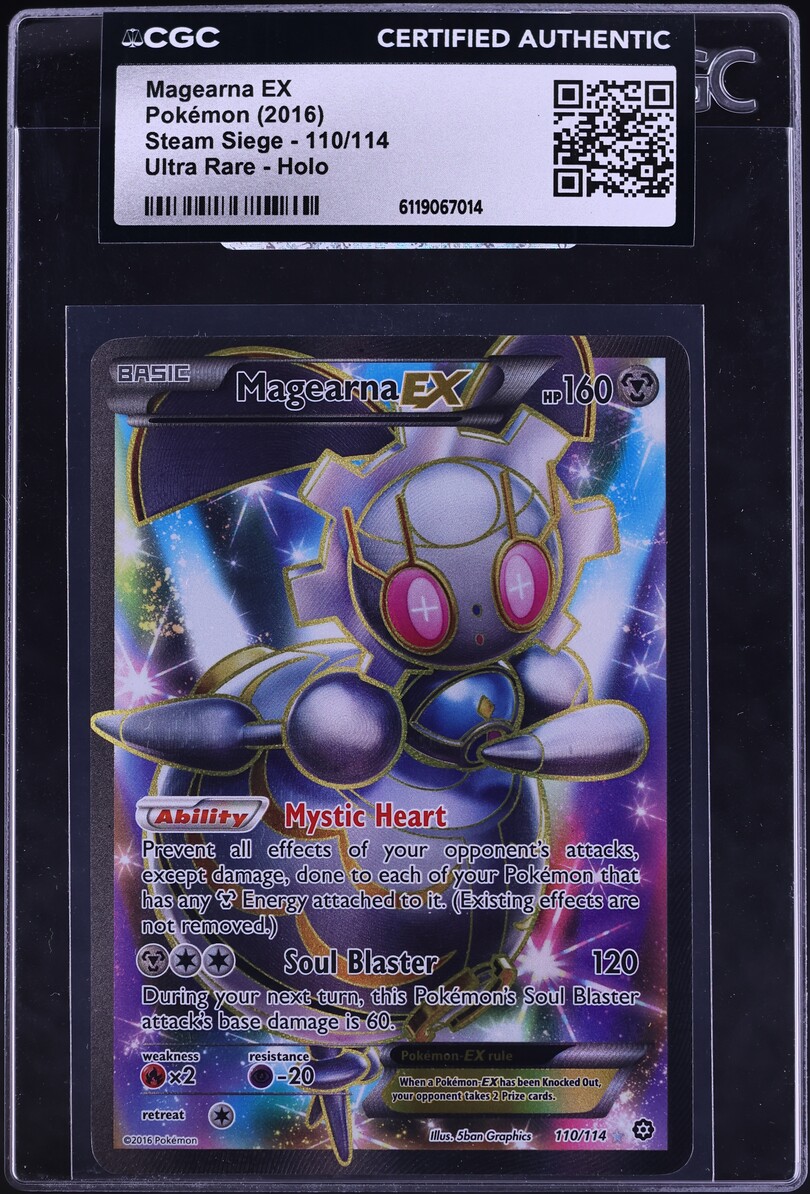 2016 Pokemon XY Steam Siege Full Art Magearna EX #110 CGC AUTH