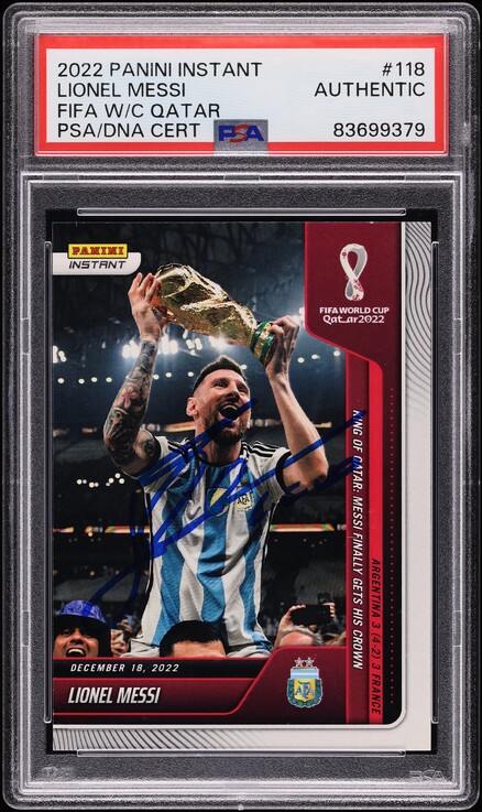 Carte Panini Instant Lionel Messi #43 Copa America 2024 - Classée PSA 10 Gem - Authentifiée