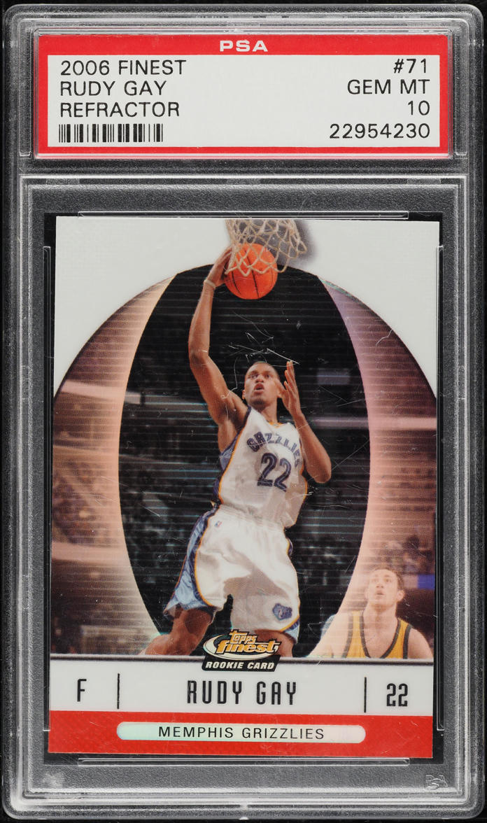 2006 Finest Refractor Rudy Gay ROOKIE #71 PSA 10 GEM MINT