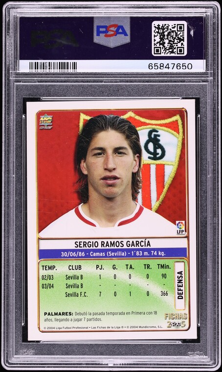 2004 Mundi Cromo Liga Sergio Ramos ROOKIE #144 PSA 6 EXMT