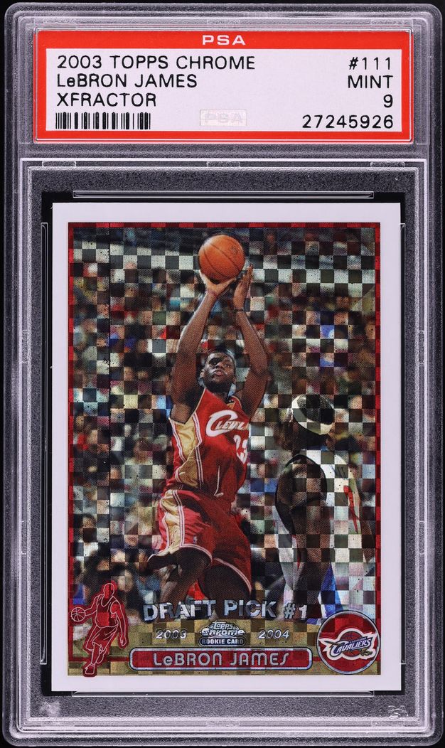 2003 Topps Chrome Xfractor LeBron James ROOKIE /220 #111 PSA 9 MINT