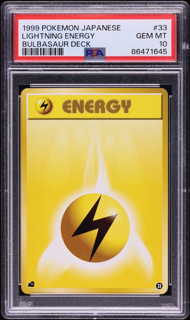 1999 Pokemon Japanese Bulbasaur Deck Lightning Energy #33 PSA 10 GEM MINT
