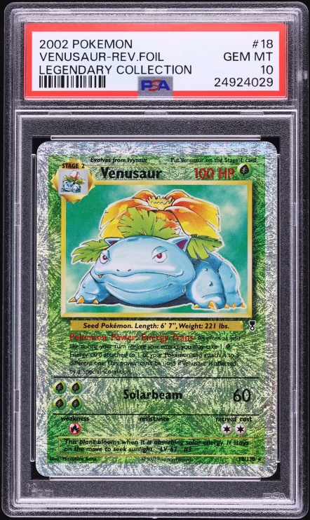 2002 Pokemon Legendary Collection Reverse Holo Venusaur #18 PSA 10 GEM MINT