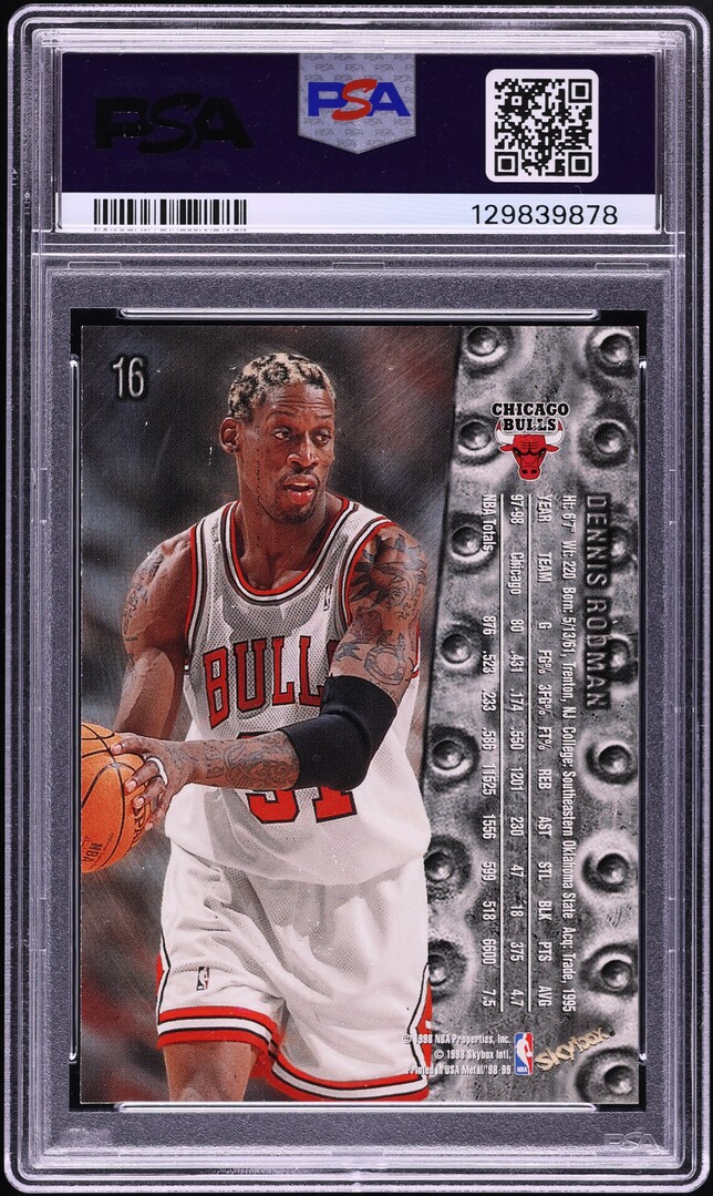 1998 Metal Universe Dennis Rodman #16 PSA 8 NM-MT