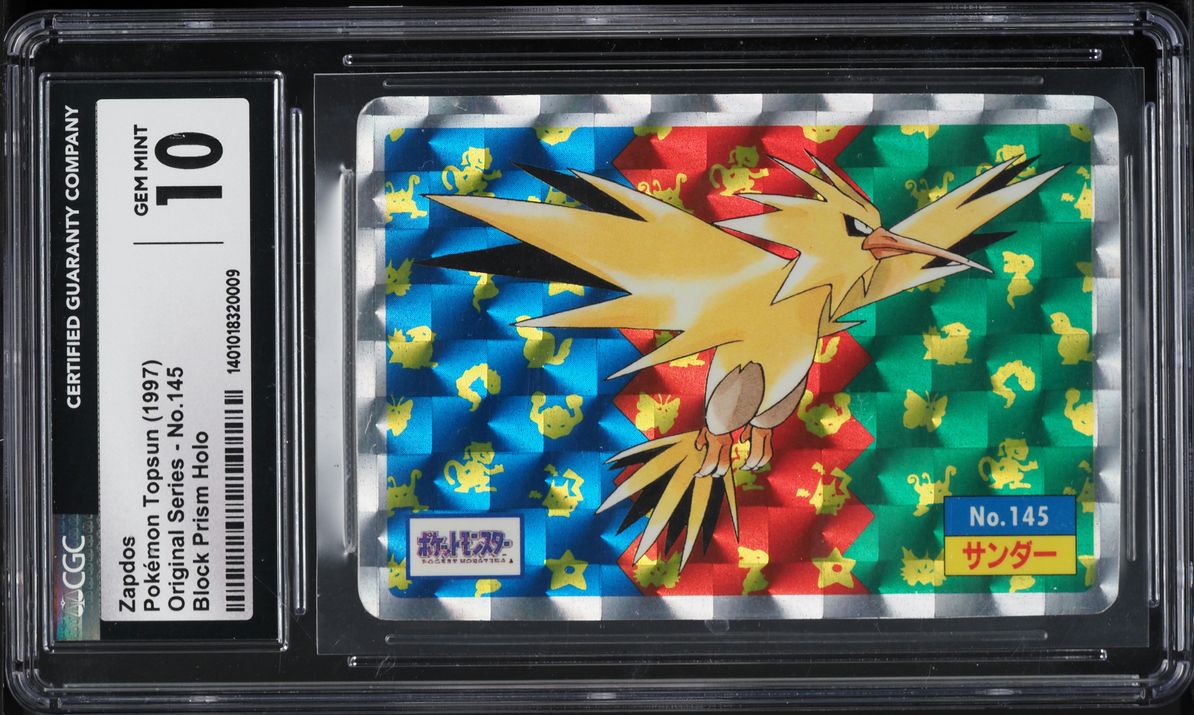 1997 Pokemon Japanese Topsun Prism Holo Zapdos #145 CGC 10 GEM MINT