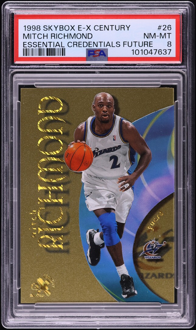 1998 Skybox E-X Century Essential Credentials Future Mitch Richmond /65 #26 PSA 8 NM-MT - Photo 1