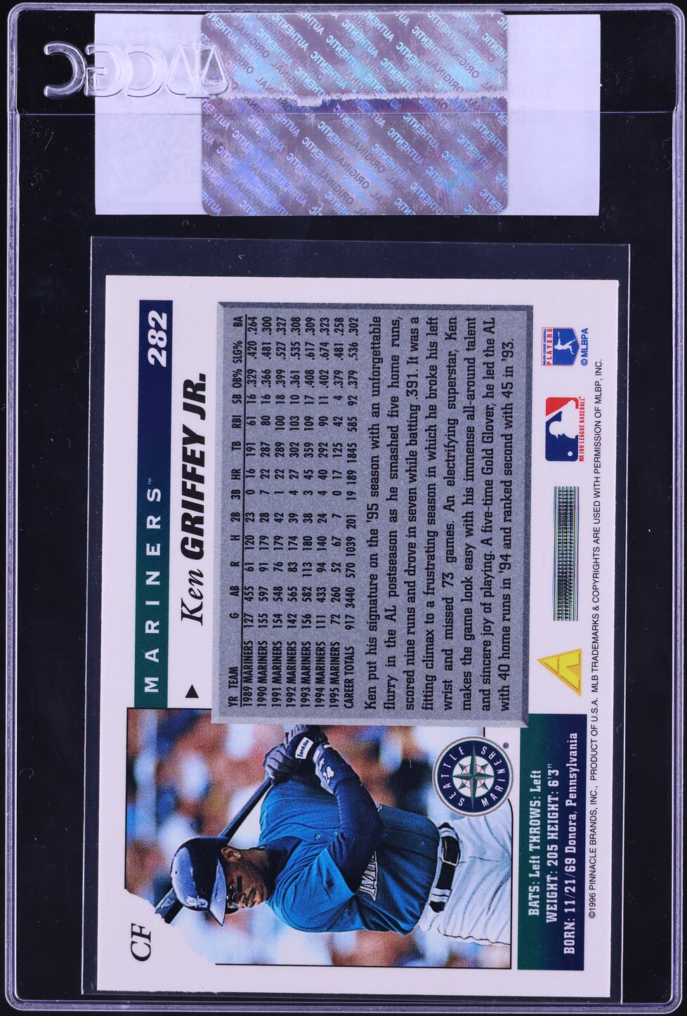 1996 Score Ken Griffey Jr. #282 CGC AUTH