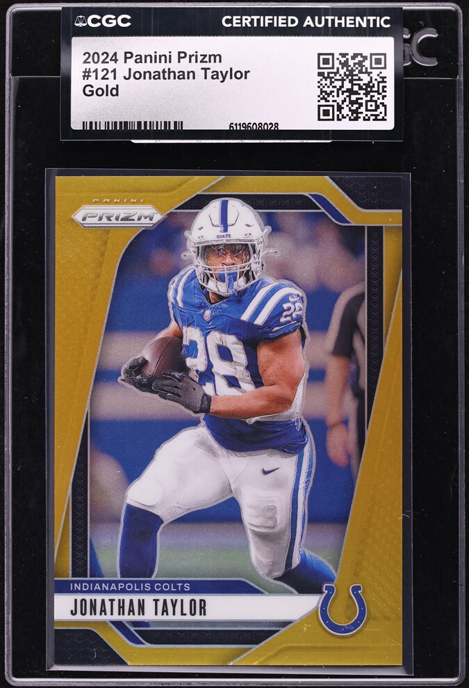 2024 Panini Prizm Gold Jonathan Taylor 10/10 #121 CGC AUTH - Photo 1
