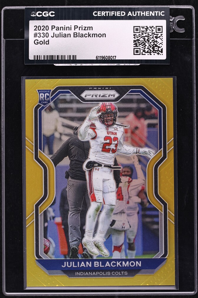 2020 Panini Prizm Gold Julian Blackmon ROOKIE 1/10 #330 CGC AUTH - Photo 1