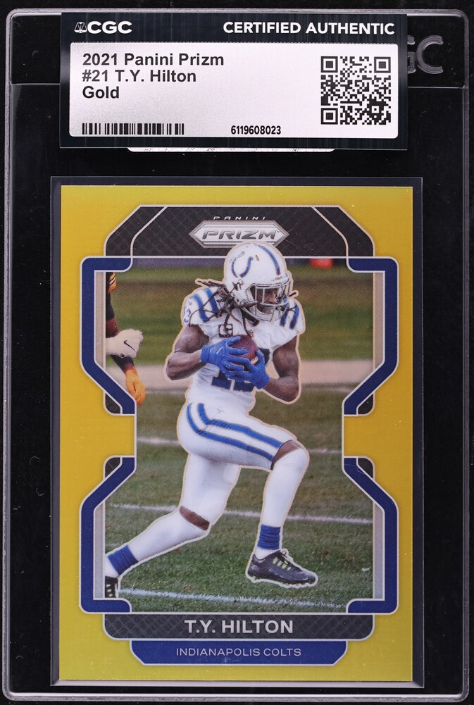 2021 Panini Prizm Gold T.Y. Hilton /10 #21 CGC AUTH - Photo 1