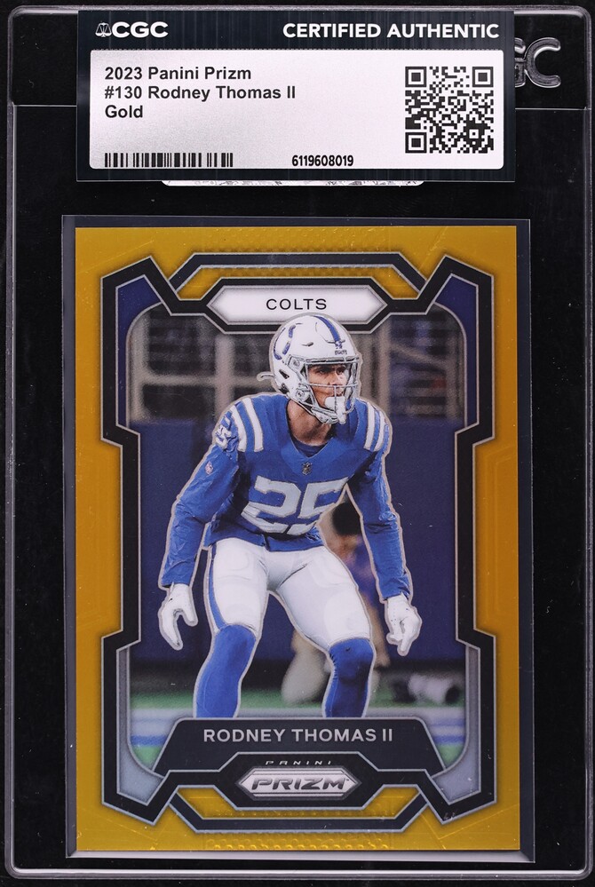 2023 Panini Prizm Gold Rodney Thomas II /10 #130 CGC AUTH - Photo 1
