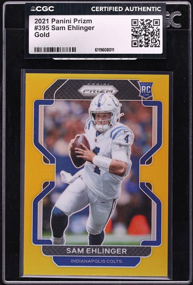 2021 Panini Prizm Gold Sam Ehlinger ROOKIE /10 #395 CGC AUTH - Photo 1