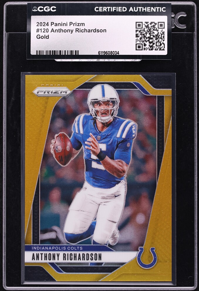 2024 Panini Prizm Gold Anthony Richardson /10 #120 CGC AUTH - Photo 1