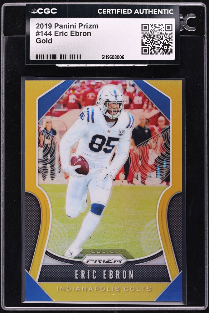 2019 Panini Prizm Gold Eric Ebron /10 #144 CGC AUTH - Photo 1
