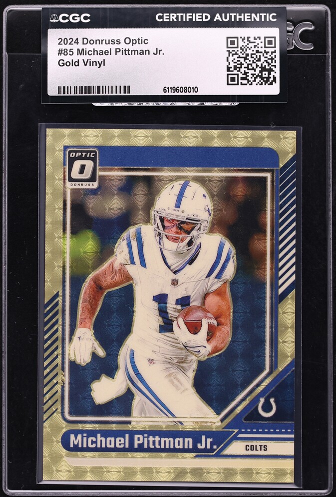 2024 Donruss Optic Gold Vinyl Michael Pittman Jr. 1/1 #85 CGC AUTH - Photo 1