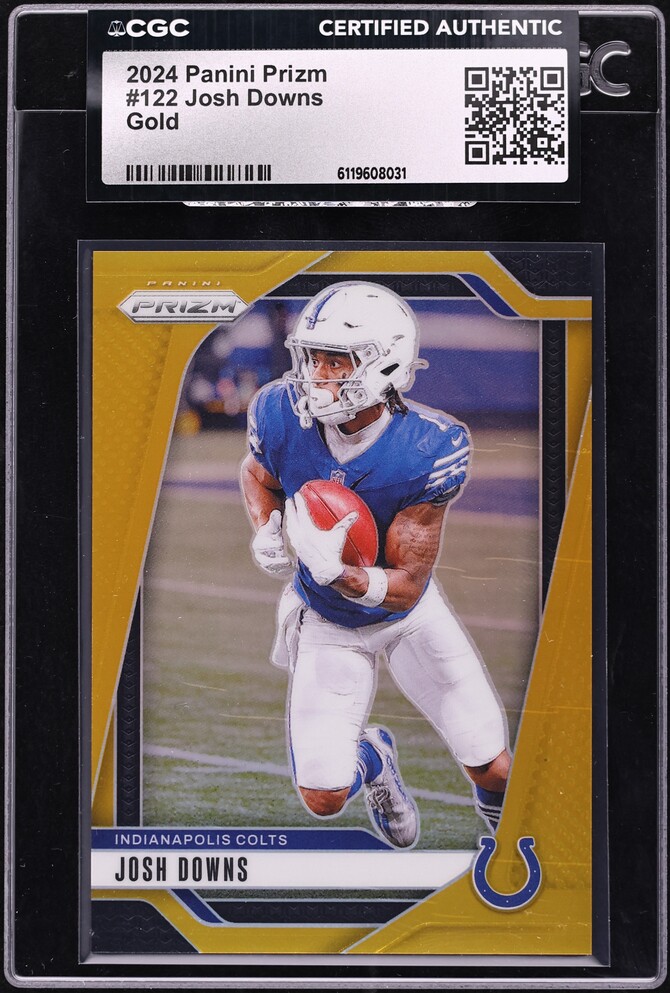 2024 Panini Prizm Gold Josh Downs /10 #122 CGC AUTH - Photo 1