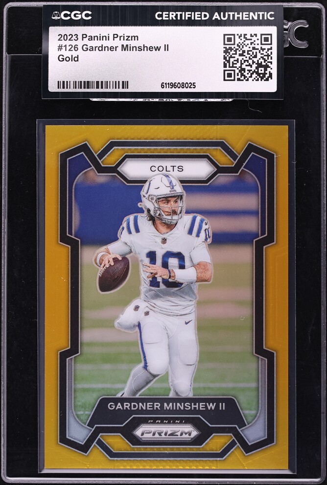 2023 Panini Prizm Gold Gardner Minshew II 10/10 #126 CGC AUTH - Photo 1