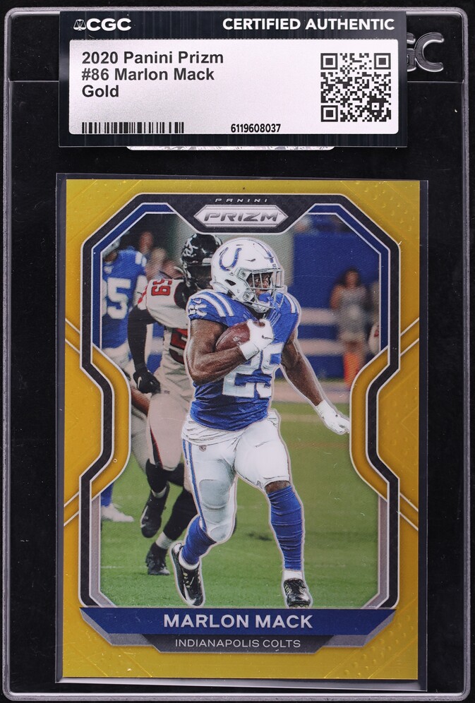 2020 Panini Prizm Gold Marlon Mack /10 #86 CGC AUTH - Photo 1