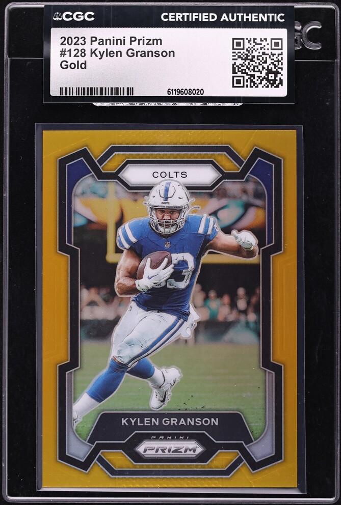 2023 Panini Prizm Gold Kylen Granson /10 #128 CGC AUTH - Photo 1