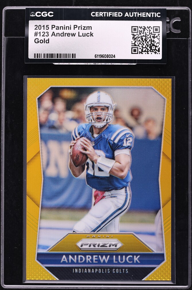 2015 Panini Prizm Gold Andrew Luck 10/10 #123 CGC AUTH - Photo 1