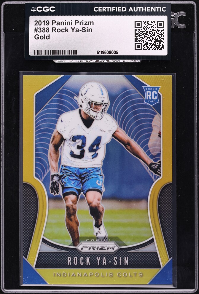 2019 Panini Prizm Gold Rock Ya-Sin ROOKIE /10 #388 CGC AUTH - Photo 1