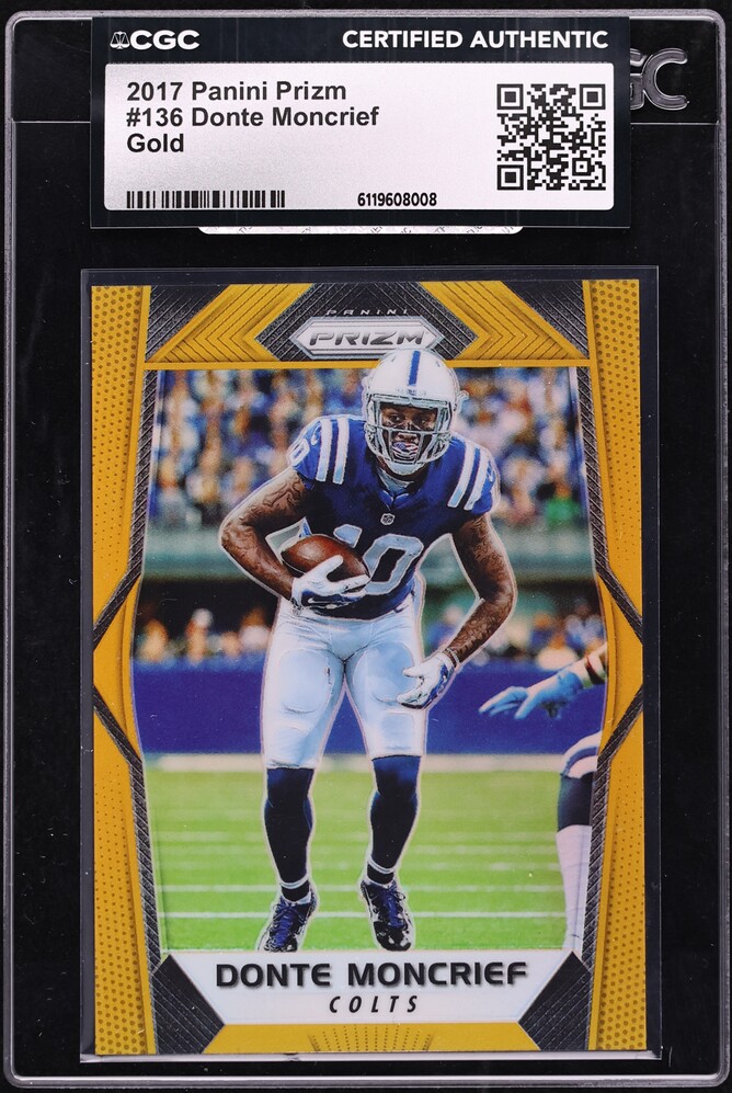 2017 Panini Prizm Gold Donte Moncrief 1/10 #136 CGC AUTH - Photo 1